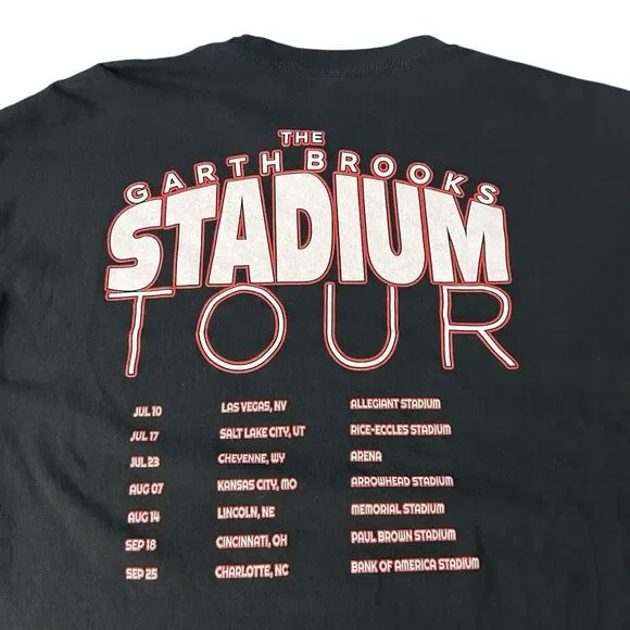 Garth Brooks XL Stadium Tour 2021 Short Sleeve Black‎ T-Shirt Band T Country - Picture 4 of 9